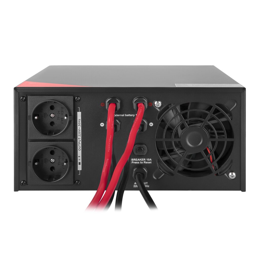 Джерело безперебійного живлення 12V LPM-PSW-1500VA (1050Вт) (правильна синусоїда) Black, під зовнішню батарею - Зображення 3