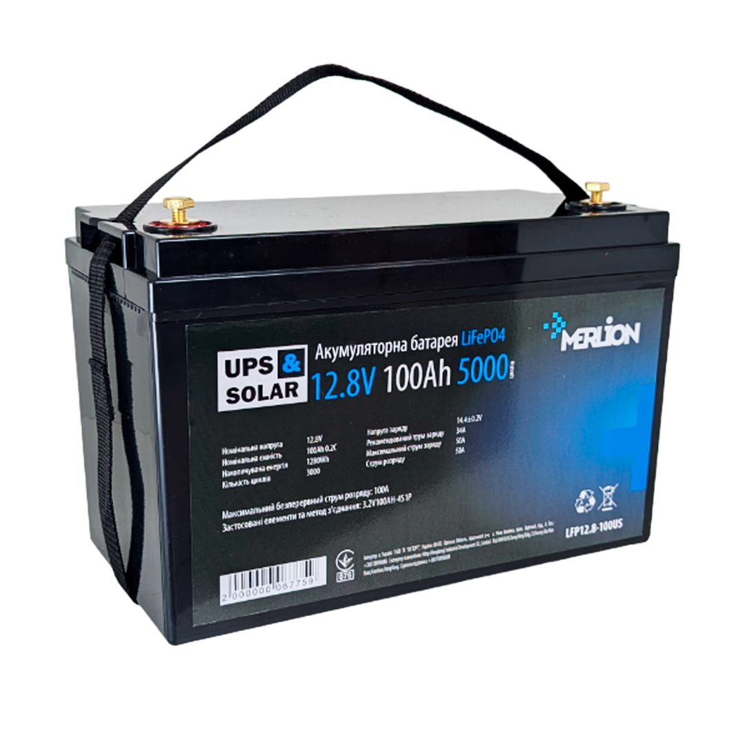 Акумуляторна батарея Merlion LiFePO4 12.8V 100Ah LFP12-100US - Зображення 2